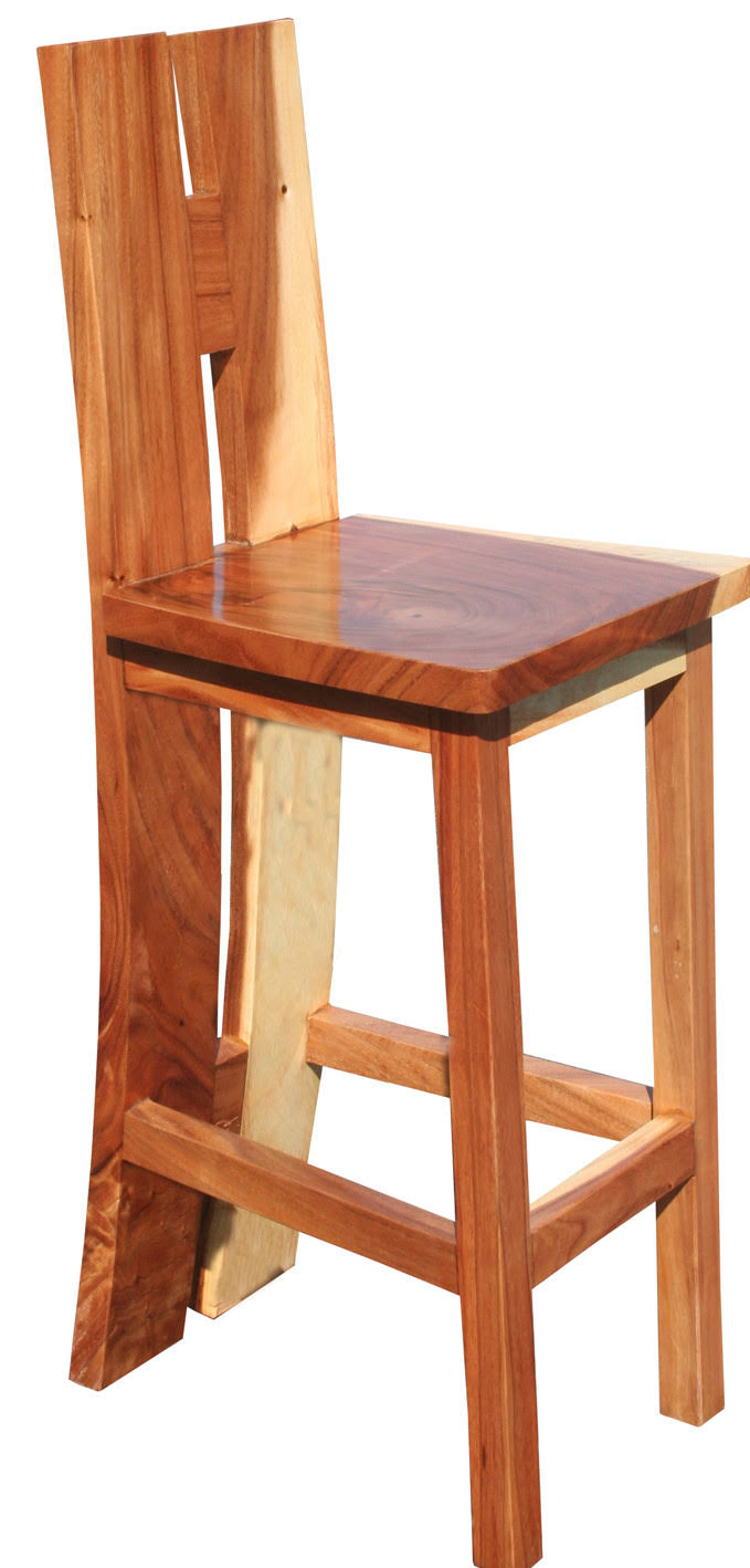 Teak Suar Rio Black Bar Stool