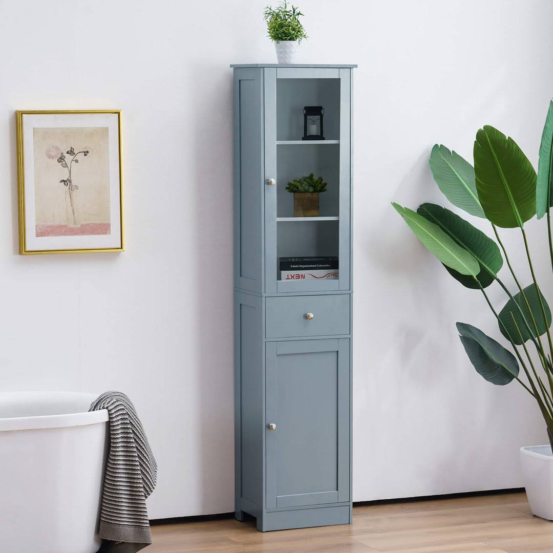 15.7 W X 60.1 H X 11 D Free-Standing Linen Cabinet  Finish