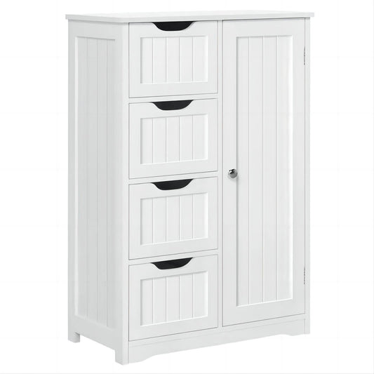 4 Drawer Bathroom Cabinet Storage Cupboard 3 Shelves Free Standing