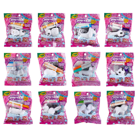 12 Pack: Assorted Scribble Scrubbie Pets